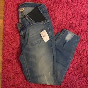 Indigo blue maternity jeans crop/ankle